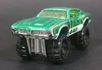 2010 Hot Wheels Attack Pack Olds 442 Metalflake Green Die Cast Lifted Toy Muscle Car Vehicle