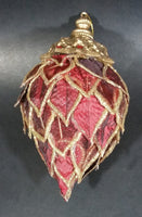 Katherine's Collection Dark Red with Gold Pointed Crowned Bulb Christmas Ornament - Treasure Valley Antiques & Collectibles