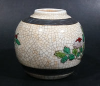 Chinese Crackle Glaze Porcelain Ginger Jar Vase Birds Flowers No Lid - Treasure Valley Antiques & Collectibles