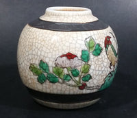 Chinese Crackle Glaze Porcelain Ginger Jar Vase Birds Flowers No Lid - Treasure Valley Antiques & Collectibles