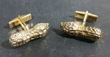 Vintage Peanut Shell Shaped Gold Tone Cufflinks - Patent. 2.974.381 - Treasure Valley Antiques & Collectibles