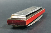 Vintage FR. Hotz Canadian Ace Red Painted Wooden and Metal Harmonica Instrument - Treasure Valley Antiques & Collectibles
