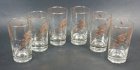 Set of 6 Vintage Libbey Canada Goose Geese Golden Rimmed 5" Drinking Tumbler Glasses - Treasure Valley Antiques & Collectibles