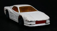 1987 Hot Wheels Ferrari Testarossa White Die Cast Toy Car Vehicle - Ultra Hots - Treasure Valley Antiques & Collectibles