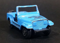 Vintage 1980s Yatming Jeep CJ7 Sky Blue w/ Silver Die Cast Toy Car Vehicle - Treasure Valley Antiques & Collectibles