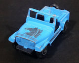 Vintage 1980s Yatming Jeep CJ7 Sky Blue w/ Silver Die Cast Toy Car Vehicle - Treasure Valley Antiques & Collectibles