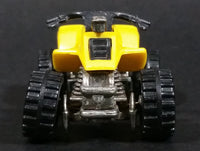 1988 Hot Wheels Suzuki Quadracer Yellow Die Cast ATV Toy Vehicle - Error Rear Wheels are Black Construction Tires - Treasure Valley Antiques & Collectibles