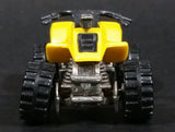 1988 Hot Wheels Suzuki Quadracer Yellow Die Cast ATV Toy Vehicle - Error Rear Wheels are Black Construction Tires - Treasure Valley Antiques & Collectibles