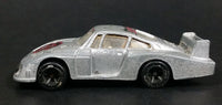 Vintage 1980s Welly Porsche Turbo #6 Silver Grey Die Cast Toy Race Car Vehicle - Made in Hong Kong - Treasure Valley Antiques & Collectibles