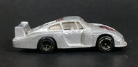 Vintage 1980s Welly Porsche Turbo #6 Silver Grey Die Cast Toy Race Car Vehicle - Made in Hong Kong - Treasure Valley Antiques & Collectibles