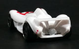 2008 Hot Wheels Mach 6 Speed Racer White Plastic Toy Race Car Vehicle - Treasure Valley Antiques & Collectibles