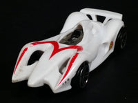 2008 Hot Wheels Mach 6 Speed Racer White Plastic Toy Race Car Vehicle - Treasure Valley Antiques & Collectibles