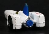 1980 Hot Wheels Tricar X8 White Blue Die Cast Toy Jet Car Vehicle - Treasure Valley Antiques & Collectibles