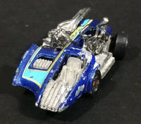 2007 Hot Wheels Wild Things Motor Psycho / Popcycle Dark Blue Die Cast Toy Car Vehicle - Treasure Valley Antiques & Collectibles