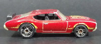 2010 Hot Wheels Hot Auction Olds 442 Metallic Red Die Cast Toy Muscle Car Vehicle - Treasure Valley Antiques & Collectibles