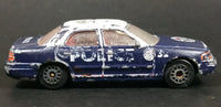 Realtoy Ford Crown Victoria Police Dark Blue and White Die Cast Toy Car Emergency Vehicle - Treasure Valley Antiques & Collectibles