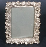 Vintage Small Ornate Gold Tone Metal Desk Shelf Sanding Photo Picture Frame (Plastic Cover) - Treasure Valley Antiques & Collectibles
