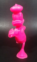 Vintage 1971 Louis Marx Walt Disney Donald Duck Cartoon Character Bright Hot Pink 6" Plastic Toy Figure - Treasure Valley Antiques & Collectibles