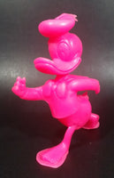 Vintage 1971 Louis Marx Walt Disney Donald Duck Cartoon Character Bright Hot Pink 6" Plastic Toy Figure - Treasure Valley Antiques & Collectibles