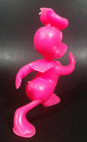 Vintage 1971 Louis Marx Walt Disney Donald Duck Cartoon Character Bright Hot Pink 6" Plastic Toy Figure - Treasure Valley Antiques & Collectibles