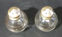 Vintage Glass Globe Salt and Pepper Shakers with Gold Ringed - Treasure Valley Antiques & Collectibles