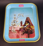 Rare 1957 Coca-Cola Coke Blue and Yellow Bird House Drink Serving Tray - Refreshing Delicious - Treasure Valley Antiques & Collectibles