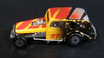 Vintage 1980s Zee Zylmex  '35 Chevy Hot Rod Black Yellow Orange P361 Die Cast Toy Race Car Vehicle 1/64 Scale - Treasure Valley Antiques & Collectibles