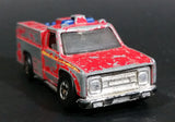 1982 Hot Wheels Flying Colors Rescue Ranger Red Fire Truck Die Cast Toy Car Vehicle - BW - Blue Lights - Treasure Valley Antiques & Collectibles