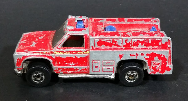 1982 Hot Wheels Flying Colors Rescue Ranger Red Fire Truck Die Cast Toy Car Vehicle - BW - Blue Lights - Treasure Valley Antiques & Collectibles