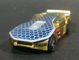 2007 Hot Wheels Solar Reflex Chrome Gold Blue Die Cast Toy Car Vehicle - Treasure Valley Antiques & Collectibles