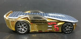 2007 Hot Wheels Solar Reflex Chrome Gold Blue Die Cast Toy Car Vehicle - Treasure Valley Antiques & Collectibles