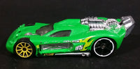 2014 Hot Wheels Track Builder Spine Busters Green Die Cast Toy Car Vehicle - Treasure Valley Antiques & Collectibles