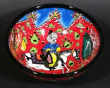 Vintage Hand Painted Turkish Red Ceramic 5" Bowl of Horseman in the Desert - Treasure Valley Antiques & Collectibles