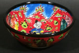 Vintage Hand Painted Turkish Red Ceramic 5" Bowl of Horseman in the Desert - Treasure Valley Antiques & Collectibles