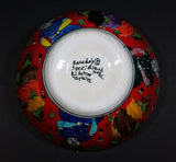 Vintage Hand Painted Turkish Red Ceramic 5" Bowl of Horseman in the Desert - Treasure Valley Antiques & Collectibles