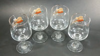 Set of 4 Vintage Libbey Pheasant Hunting Game Bird Rimmed 5" Wine Glasses - Treasure Valley Antiques & Collectibles