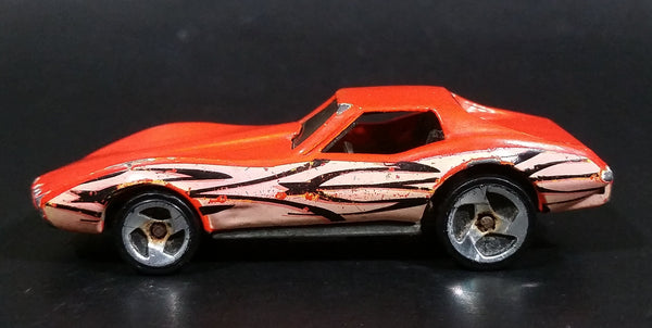 1998 Hot Wheels Tattoo Machines Corvette Stingray Orange Die Cast Toy Car Vehicle - Treasure Valley Antiques & Collectibles