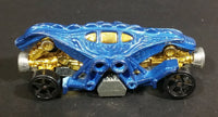 2010 Hot Wheels Race World Underground Double Demon Dinosaur Dark Blue Die Cast Toy Car Vehicle - Treasure Valley Antiques & Collectibles