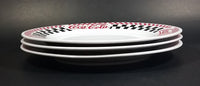 Set of 3 Gibson 2002 Coca-Cola Coke Soda Pop Retro Checkered Ceramic 10 1/2 " Dinner Plates - Treasure Valley Antiques & Collectibles