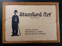 Rare Stamford Art Peterbilt Semi Tractor Truck with Thermo King Trailer Wood Framed Advertising Mirror Collectible