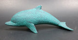 Decorative Painted in Aqua Green Painted Dolphin Light Weight Wood Carved Ornament - Treasure Valley Antiques & Collectibles