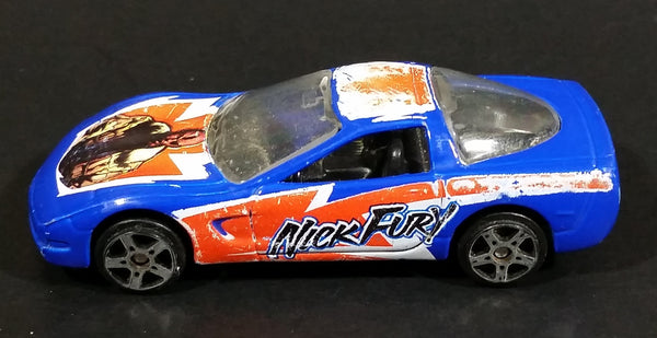 2011 Maisto Marvel Comics Nick Fury 1997 Chevrolet Corvette Blue Die Cast Toy Car Vehicle