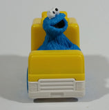 1993 Tyco Jim Henson Productions Sesame Street Blue Cookie Monster Character Yellow School Bus Toy Vehicle