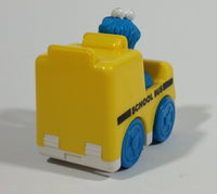 1993 Tyco Jim Henson Productions Sesame Street Blue Cookie Monster Character Yellow School Bus Toy Vehicle