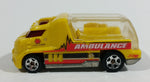 2010 Hot Wheels Rapid Response Ambulance Yellow Die Cast Toy Car Emergency Rescue Vehicle - Treasure Valley Antiques & Collectibles