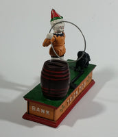 Vintage Collectible Trick Dog Circus Clown Cast Iron Mechanical Coin Bank - Treasure Valley Antiques & Collectibles