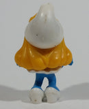 1991 Peyo Kinder Surprise Blonde Smurf in White Dress Cartoon Character 1 3/4" Toy Figure - Treasure Valley Antiques & Collectibles