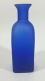 Beautiful 7 1/2" Tall Square Frosted Cobalt Blue Glass Cork Top Bottle - Treasure Valley Antiques & Collectibles