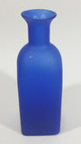 Beautiful 7 1/2" Tall Square Frosted Cobalt Blue Glass Cork Top Bottle - Treasure Valley Antiques & Collectibles