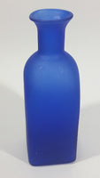 Beautiful 7 1/2" Tall Square Frosted Cobalt Blue Glass Cork Top Bottle - Treasure Valley Antiques & Collectibles